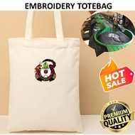 EMBROIDERY SULAM SILAT GAYONG MALAYSIA MARTIAL ART LOGO TOTE BAG CANVAS BEIGE