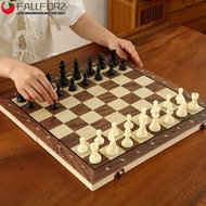 AFALLFOR Solid Wooden International Chess, Chessboard Magnetic Educational Chess Game Set, Entertain