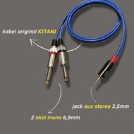 Kabel jack audio mini stereo 3.5mm to 2 akai mono 6.5mm 50cm