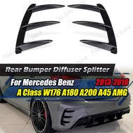 Side Canard Diffuser W176 AMG Rear Bumper Splitter Spoiler Kit For Mercedes Benz A Class W176 A180 A