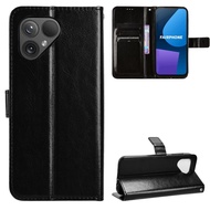 Luxury Crazy Horse PU Leather Casing Fairphone 5 5G Flip Cover Fairphone5 Lanyard Card Holder Wallet