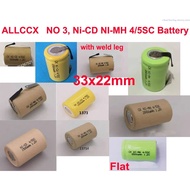 ALLCCX Ni-Cd, Ni-Mh 4/5SC 4/5 SC battery 1.2V 1500mAh, Single battery, Flat and Weld Leg