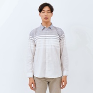 M231 Kemeja Pria Stripe Panjang Abu 2713B