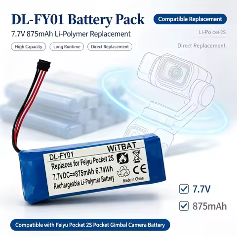 Compatible with Feiyu Pocket 2S Pocket Gimbal Camera Battery 7.7V 875mAh