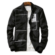 Graphic Print Zip Up Lightweight Jacket