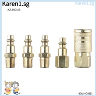 KA 5pcs Air Compressor Quick Connect, Copper 1/4 Inch Air Hose Fittings 1/4 Inch Npt Brass Quick, Pneumatic Tool Accessories Yellow Solid Compressor Fitting Air Compressor