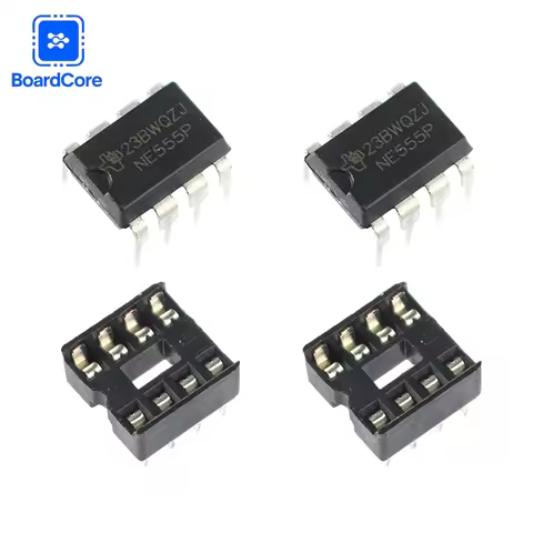 New NE555 NE555P DIP-8 Timer IC + IC 8 Pin Socket Kit (10PCS+10PCS) - Precision Oscillator Chip with