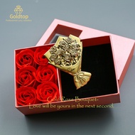 Goldtop Gold Rose Bouquet Set 999/24K (0.3g) Gold Bar 2025 Edition