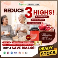 GoHerb 3 Highs' Phyto Pomegranate Vege Fish Oil Heart Supplement Three highs 三高素鱼油 红石榴籽油改善高胆固醇高血压高血糖