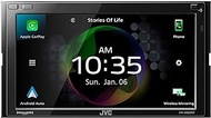 JVC KW-M865BW Built in Wi-Fi for Wireless CarPlay Android Auto, 6.8" LCD Touchscreen Display, AM/FM, Bluetooth, MP3 Player, USB Port, Double DIN, 13-Band EQ, SiriusXM Car Radio