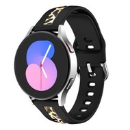 全城熱賣 - 適用於三星 Galaxy Watch 5 Pro 45mm 豎紋印花硅膠錶帶（黑豹紋）