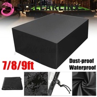 STELLARLINX Billiard Table Cover, 7/8/9 Feet Oxford Cloth Pool Table Dust Cover, Durable Black Thick