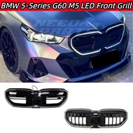 READY STOCK For BMW 5-Series G60 M5 LED Lining Front Grill Glossy Black