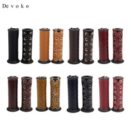 [Devoko] Motorcycle PU Leather Handlebar Grip Cover Compatible with 22mm 7/8 inch to 25mm 1 inch Han