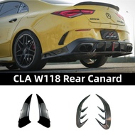 Mercedes CLA W118 Canard Rear Bumper CLA180 CLA200 CLA250 CLA45 AMG Carbon Gloss Black