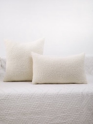 1入組素色簡約柔軟滌綸抱枕套不包括枕芯