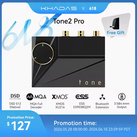 Khadas Tone2 Pro HiFi DAC Portable Desktop DAC AMP ES9038Q2M DAC Amplificador MQA 768K/32Bit and Nat