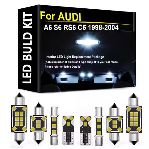 Error Free LED Interior Light Bulb Kit For Audi A6 S6 RS6 C5 1998-2004 Sedan Avant Glove Box Trunk L