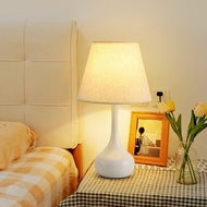 Fabric Table Lamp Bedroom Bedside Lamp Nordic Retro Bedside Table Lamp High-End Warm Atmosphere Nigh
