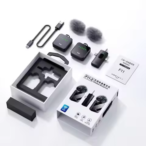 F11-2 lavalier microphone portable outdoor live broadcast three in one microphone F15 2-in-1 receive