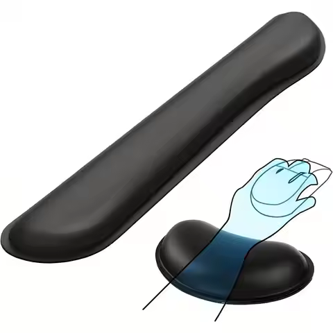 Widen Memory Foam Nonslip Mouse Pad Wrist Support Keyboard Wrist Rest Support for Office, Computer, 