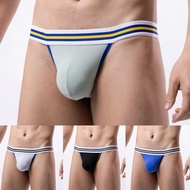 Mens Sexy Lingerie Stripe G-String Thong Bulge Pouch Briefs Underwear T-back