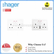 [✅SG Safety Mark&amp;AuthorizedSeller]Hager High-Quality wall switch Double socket w/wo USB(4 Colors)