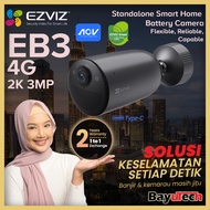 EZVIZ EB3 4G kit 3MP 1296P BatteryPowered 100% Wire-free, Wireless Security Camera PIR Motion Sensor