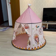 [Simhoa21] Play Tent for Kids Toy, Foldable Teepee Play House Child Castle Play Tent for Parks Barbecues Kids Picnics,