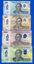 [珍藏世界]安哥拉2020年200~2000元塑膠鈔Pnew全新品相