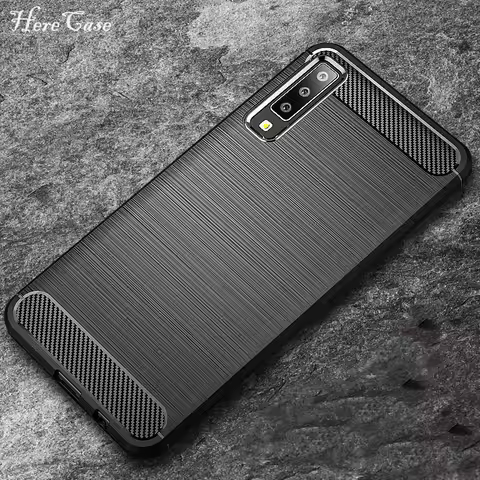 For Samsung Galaxy A6 A7 A8 2018 A7 2017 Case Silicon Carbon Fiber TPU Soft Silicone Case For Samsun
