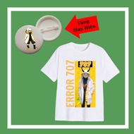 Children's t-shirts with images of Error 404, Error 505, Error 606, Error 707, Error 303, Error 101 