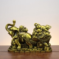 Brass Elephant Ornaments Elephant Pull Ingot Elephant Pull Cornucopia Ruyi Fuxiang Home Desktop Ele