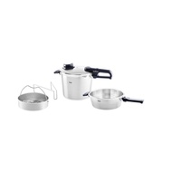 Fissler Vitavit Premium 2-Pc *Pressure Cooker Set 6 L Diameter 22 cm with Metal Lid*Pressure Skillet