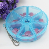 💎♥ Round Shape 7 Grids Medicine Pill Storage Box Dispenser Holder Organizer