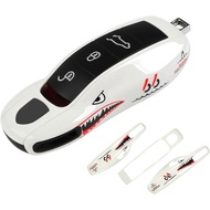 Key Fob Cover Compatible with Porsche Key Shell Key Fob Shell Replacement Compatible with Porsche Ca