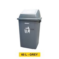 Tempat Sampah KRISBOW Dust Bin 60L Push Cover Warna Hijau Abu-Abu Kuning Tong Plastik 60 Ltr Origina