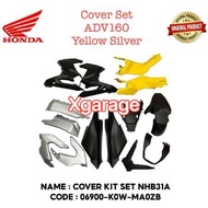 💯Original Cover Set Body Set Honda ADV160 (Yellow Silver) without Sticker (06900-K0W-MA0ZB) #Semanga