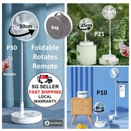 [SG Stock] Woodles Portable Oscillating Remote Fan★Foldable USB Rechargeable★P10 O21 P30★Standing Table Fan