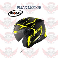 HELMET SUOMY SPEED JET DOUBLE VISOR ADVANCE YELLOW FLUO GRAPHIC