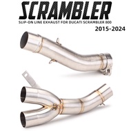 Slip On For Ducati Scrambler 800 821 2015-2025 Motorcycle Exhaust Middle Link Adapter Pipe 51mm Inte