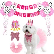 Pet Crown Hat Dog Birthday Party Pull Flag Banner Birthday Hat Decoration Balloon Bow Tie 26.4.23 MS