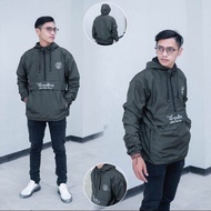Jaket cagoule simple bordir Lens jaket outdoor parasut waterproof anti air dan angin