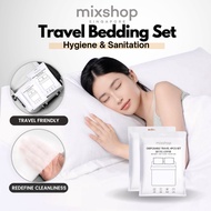 Mixshop Disposable Travel Bedsheet Set | Quilt Sheet + Pillowcase | Hotel Use [SG Ready Stock]