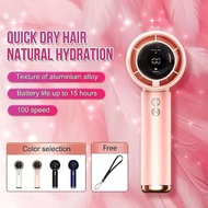 Portable Handheld Fan Strong Wind 100 Speed Gears Adjustable Speeds Quiet USB Rechargeable LED Displ