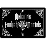 Funny Front Door Mat Welcome Foolish Mortals Mat Rubber Non Slip Backing Funny Doormat for Outdoor/I
