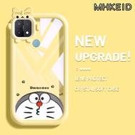 MHKEID Casing Ponsel untuk OPPO A15 A15s A35 4G A16K A16E A17 A17K A31 2020 A8 Casing hp Doraemon busur Monster kecil Case ponsel tahan guncangan kreatif lembut kesing penutup Softcase Cases kamera Back Cover