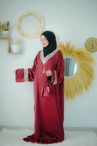 (COD) SANTORINI SIZE L DEWASA MUKENA ABAYA SHOLAT BAHAN SANTORINI SILK PREMIUM SALSA STORE MUKENA ABAYA SHOLAT