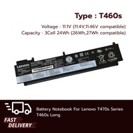 (ส่งฟรี ประกัน 1 ปี) แบตเตอรี่ โน๊ตบุ๊ค Compatible with Lenovo Thinkpad T460s T470s (Long) Series ส่