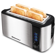 Stainless Steel 4 Slice Long Slot Toaster Breakfast Machine Bread Maker